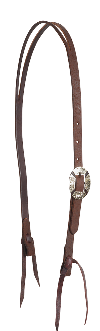 Headstall #72 - Split-Ear Headstall Clarendon Buckle Chocolate Roughout