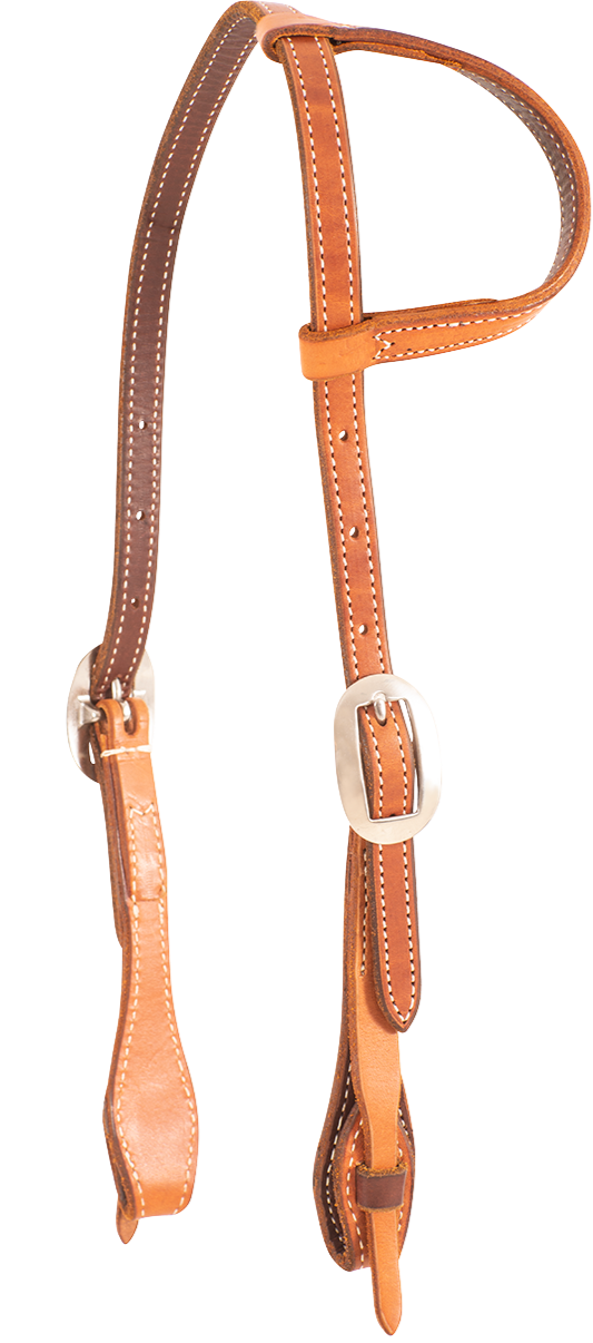 Headstall #18 - Slip Ear Natural Skirting with Quick Change