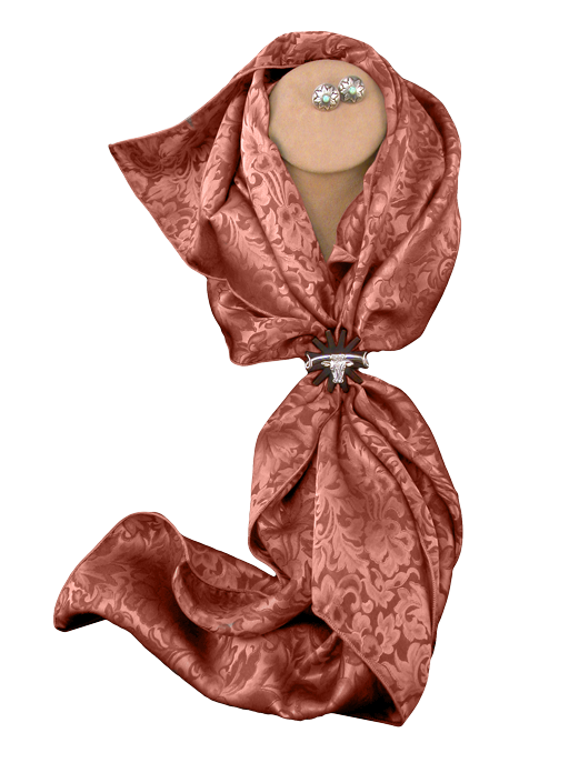 Silk Wild Rag - Copper Jacquard Scarf