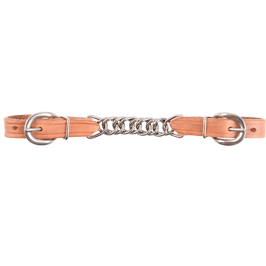 Curb Strap #6 Leather With Stainless Chain & Buckles