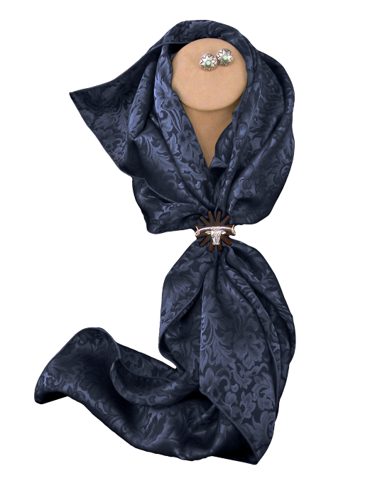 Silk Wild Rag - Denim Jacquard Scarf