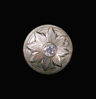 Classici orecchini concho a forma di fiore in argento sterling con diamante simulato