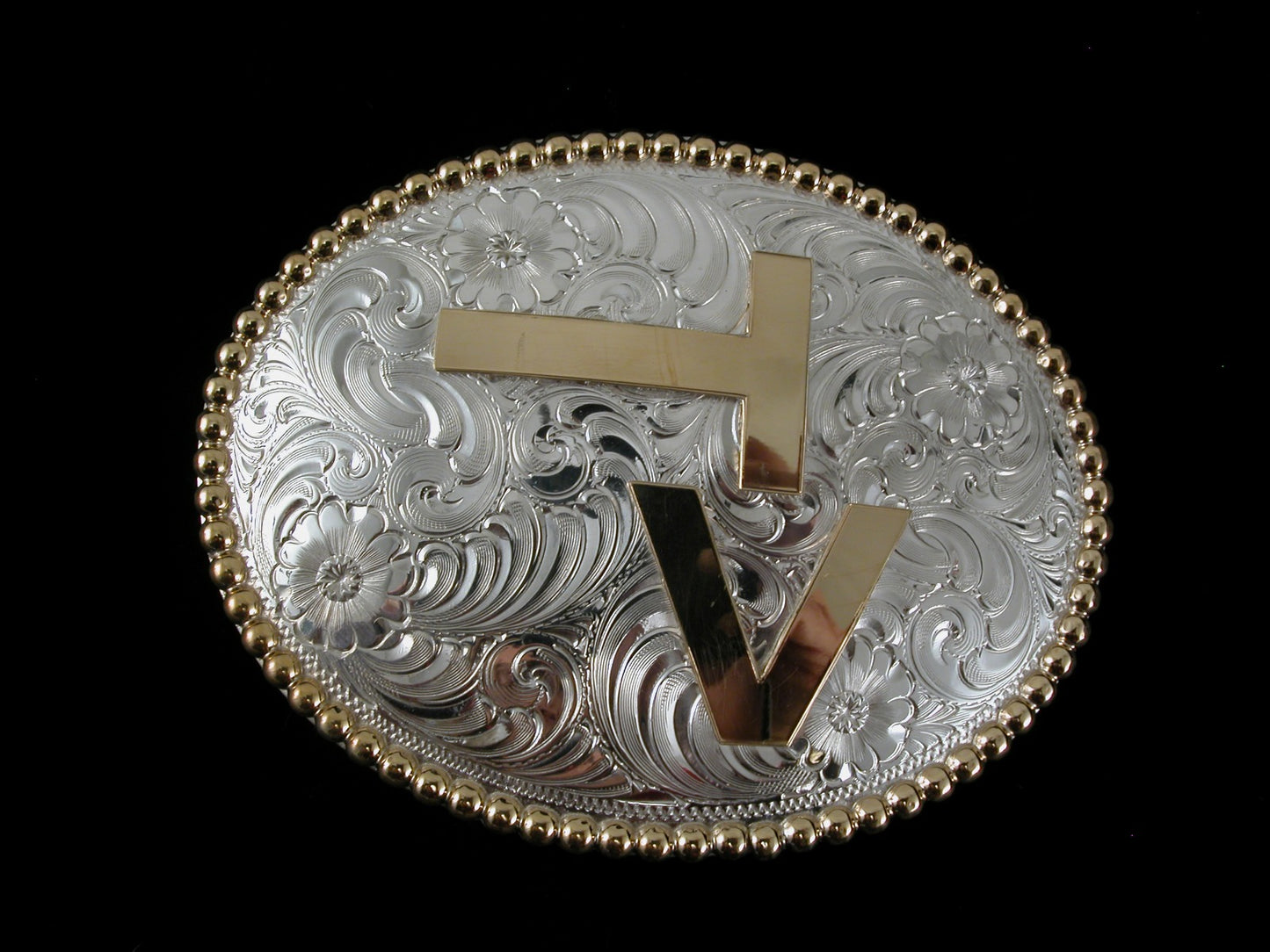 Hebilla de cinturón de plata alemana grande personalizable con borde de cuerda