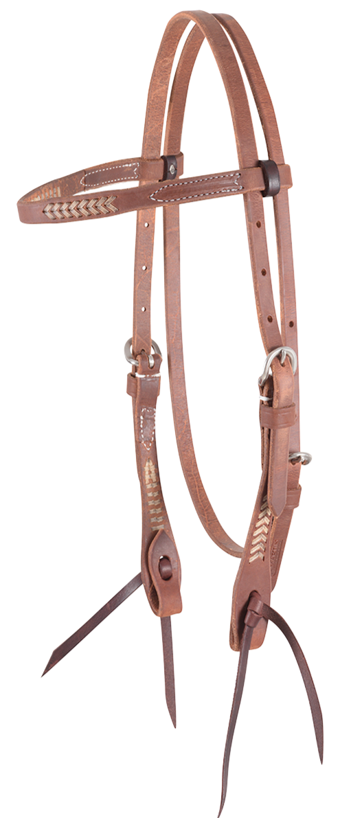 Headstall #45 - Browband Headstall W/ Rawhide Lacing