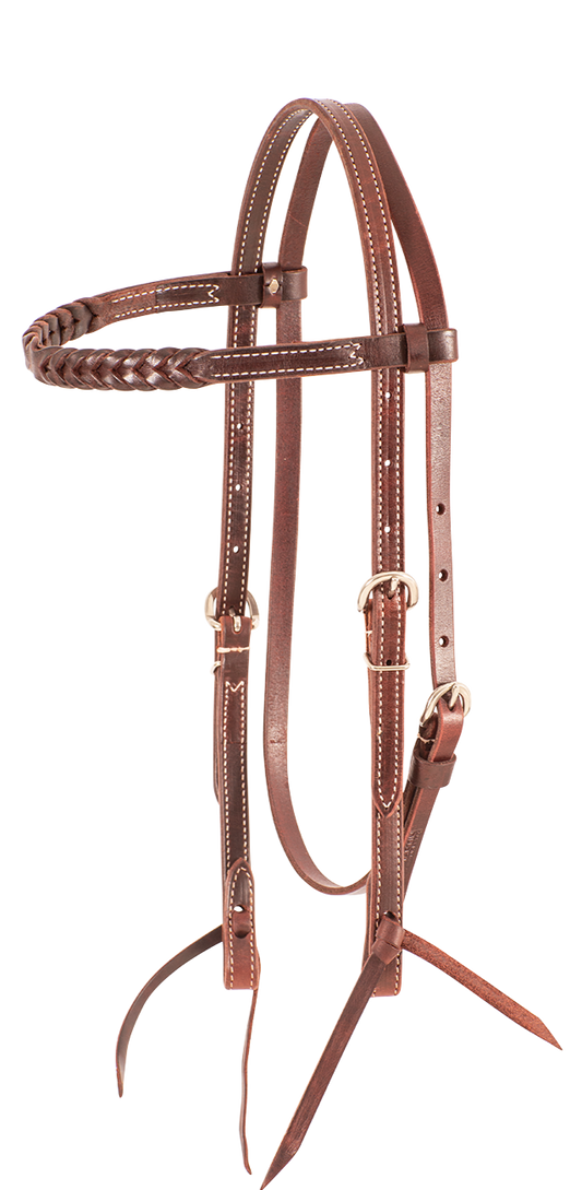 Headstall #69 - Latigo Headstall with Blood Knots