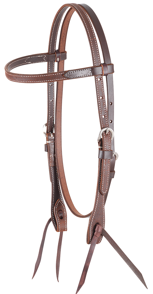 Equine Headstall # 46 - Browband Headstall Roughout Skirting Par Tom Balding Horse Tack