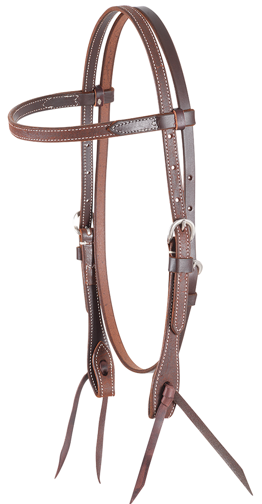 Equine Headstall # 46 - Browband Headstall Roughout Skirting Par Tom Balding Horse Tack