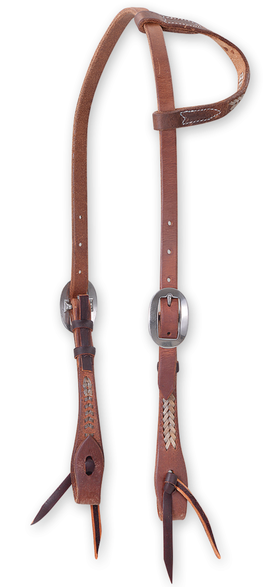 Equine Headstall # 51 - Slip Ear Headstall Rawhide Laced By Tom Balding Horse Tack