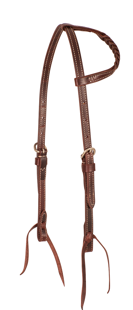 Headstall #68 - Latigo with Blood Knots Slip Ear