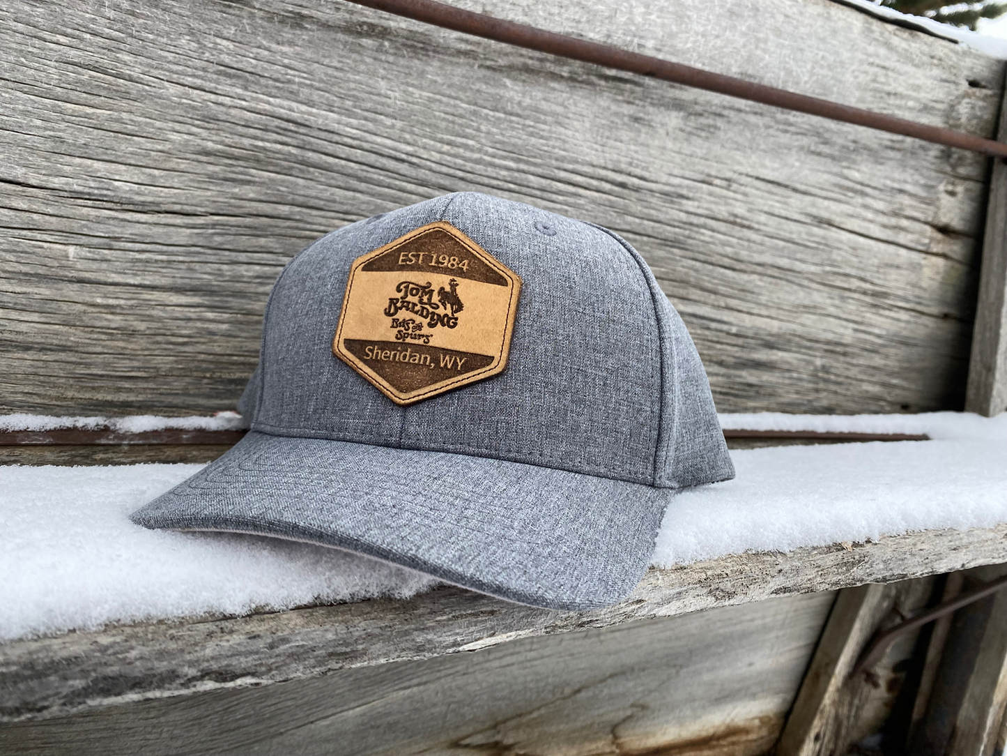 Cap #12 Leather Patch Heather Gray