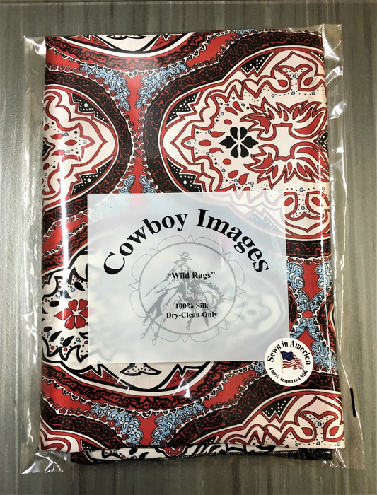 Motif de chiffon sauvage en soie-Écharpe à imprimé petit bandana rouge