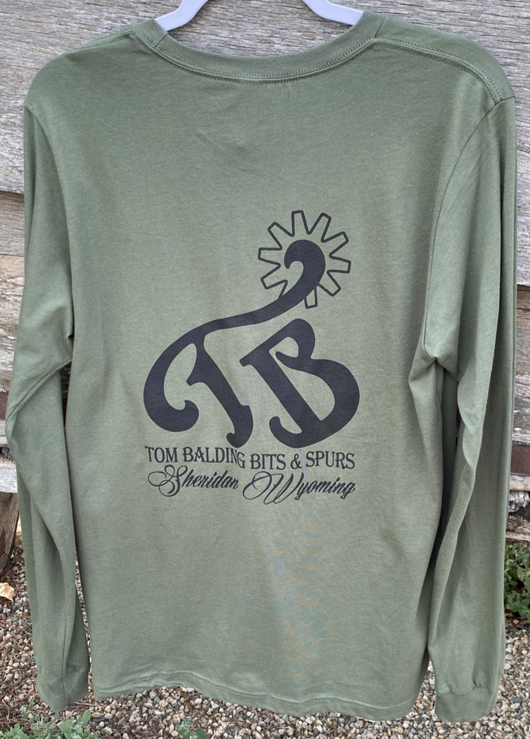 TBBS Bella+Canvas® Long Sleeve Crewneck T-Shirt - Green - Tom Balding Bits & Spurs