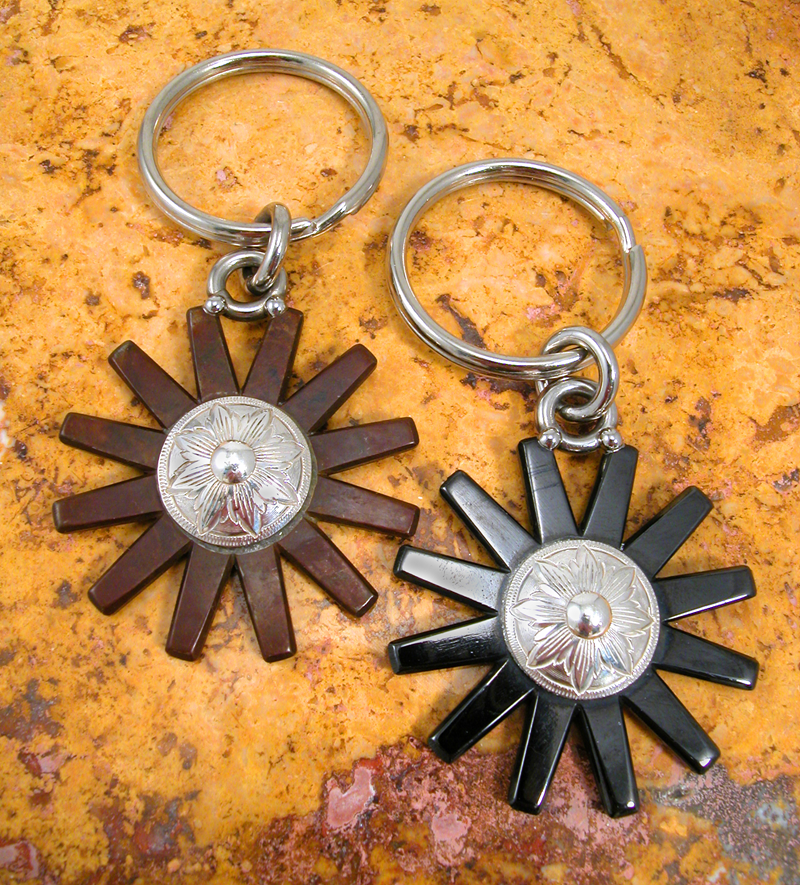 Spur Rowel Key Ring - Brown