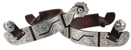 Spur #71 Full Silver Plates Custom Cut Out & Brown Finish