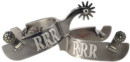 Spur #19 Classic Stainless Spurs with Custom Initials