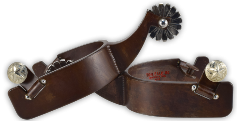 Spur Nr. 59 Texas Heelband in Brown Finish und Stainless Rowel 