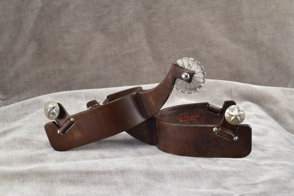 Spur Nr. 59 Texas Heelband in Brown Finish und Stainless Rowel 