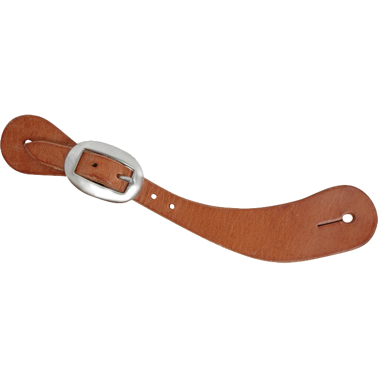 Sangle d'éperon équestre # 7 en cuir de chêne Herman avec boucle en acier inoxydable portée par Tom Balding Horse Tack