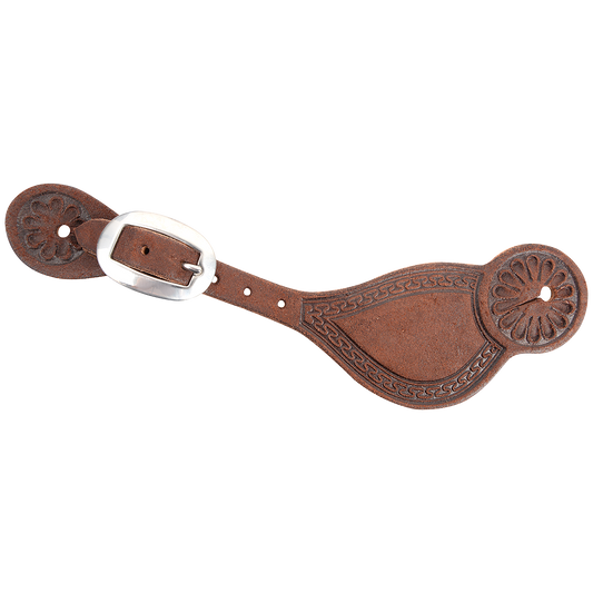 Cinturino per sperone n. 3 in pelle color cioccolato con bordo San Carlos
