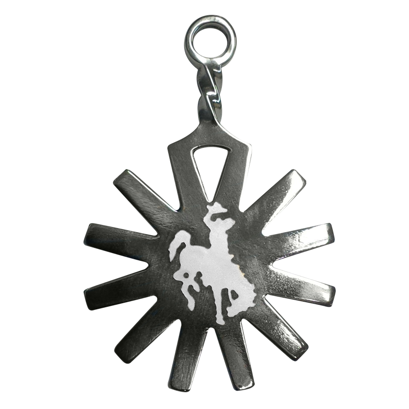 Customizable Flat Spur Rowel Key Ring - Stainless