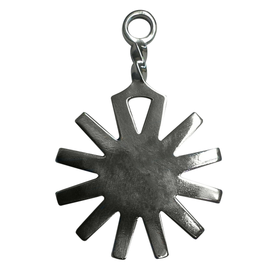 Customizable Flat Spur Rowel Key Ring - Stainless